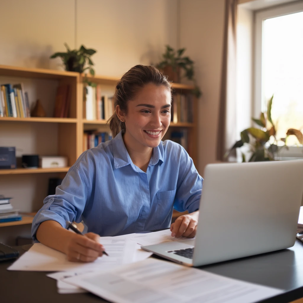 Student studying for IELTS preparation